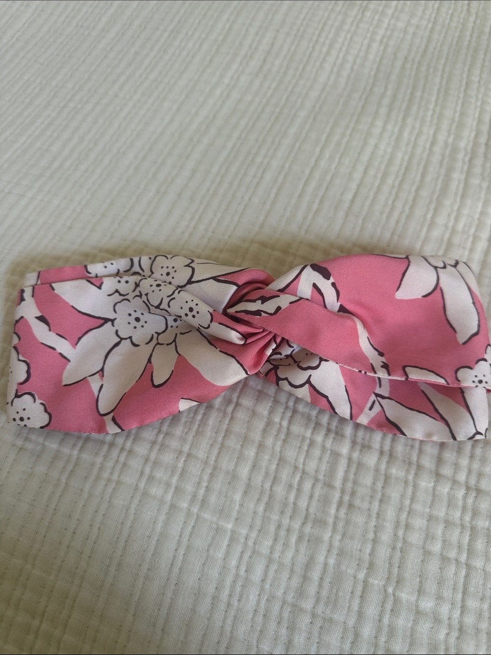 Valentino Pink and White Floral Knotted Headband